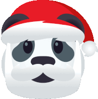 a panda bear wearing a santa hat and a beard