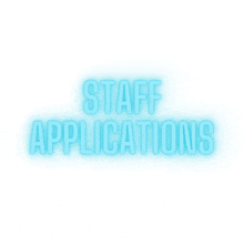 a sign that says staff applications on a white background