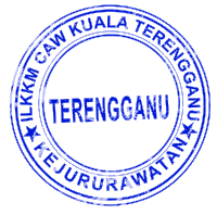 a blue stamp that says " terengganu " in the center