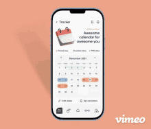 a phone with vimeo written on the bottom right