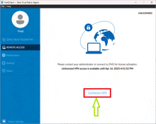 a computer screen with the configure vpn button in the upper right corner