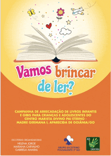 a book called vamos brincar de ler with a book open on the cover