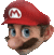 a pixelated image of a man wearing a red hat and mustache .