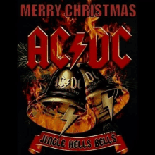 a poster for ac dc says merry christmas jingle bells bells