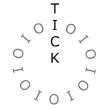 a clock made up of the letters t and io