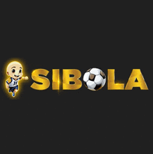 a logo for sibola with a cartoon boy and soccer ball