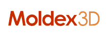 a logo for moldex3d is shown on a white background