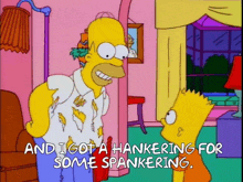 a cartoon of homer simpson talking to bart simpson