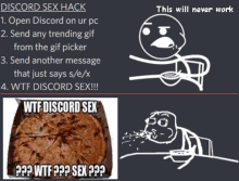 a cartoon of a man eating a pizza next to a discord sex hack