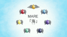 the word mare is on a white background with a blue background