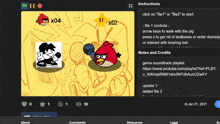 a screenshot of an angry birds game with instructions on how to play