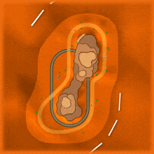 a cartoon drawing of a race track with a number 8 on it