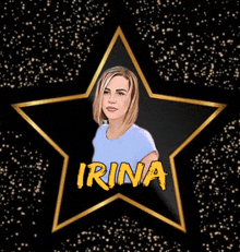 a picture of a woman with the name irina written on it