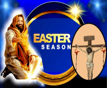 a picture of jesus and the word easter season