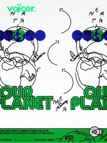 a poster that says " our planet plan " on the top