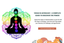 an advertisement for yogas in astrology shows a silhouette of a person in a lotus position