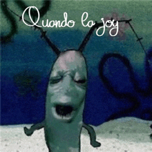 a picture of a cartoon character with the words " quando la joy " below it