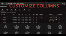 a computer screen that says customize columns on the bottom