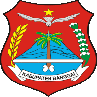 a coat of arms for kabupaten banggai with a palm tree