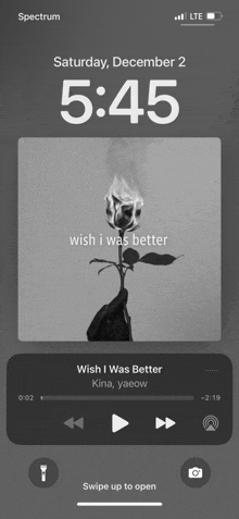 a black and white photo of a rose with the words wish i was better