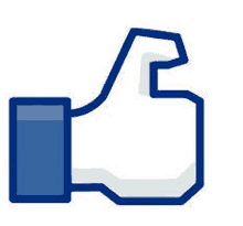 a blue thumbs up icon with a shadow on a white background .