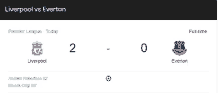 a screen shot of liverpool vs everton showing the score of 2 to 0