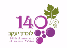 a logo for the 140th anniversary of zichron ya akov