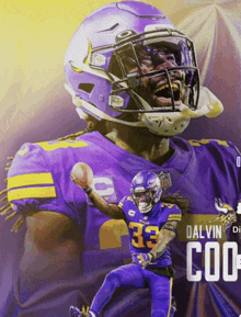 a vikings football player named dalvin cobb is holding a ball