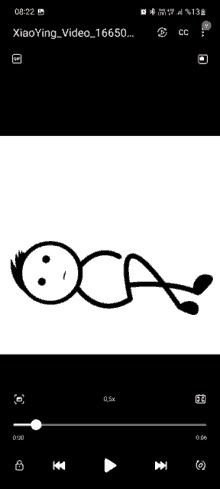 a stick figure is laying on its back with a face drawn on it