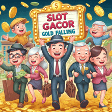 a group of people holding a sign that says slot gacor