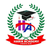 a logo for harik academy fazilka with a graduation cap