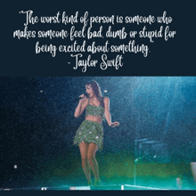 taylor swift singing in the rain with a quote