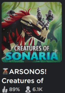 a video game called creatures of sonaria has a screenshot of a monster