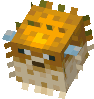 a 3d rendering of a minecraft pufferfish