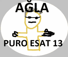 a drawing of a man with the word agla on it