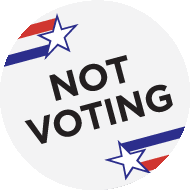 a sticker that says not voting with a star on it