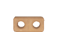 a brown brick with two holes in it