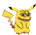 a cartoon of a pikachu with a lightning bolt in its tail .