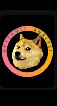 a doge in a circle with the words rhythmic analyst on it