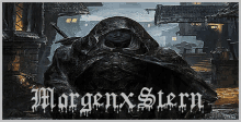 a poster for morgenstern shows a hooded figure