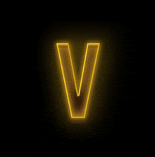 the letter v is glowing in the dark