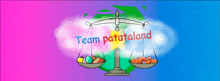 a cartoon drawing of a scale with the words team patataland on it