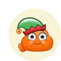 a cartoon character wearing an elf hat with bells