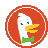 a white duck wearing a green bow tie is in a red circle