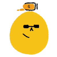 a yellow smiley face with sunglasses and a dollar sign on it 's head