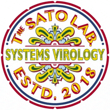 a colorful logo for the sato lab systems virology .