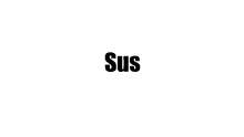 the word sus is written in black on a white background