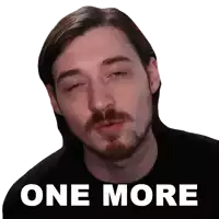 a man with long hair and a beard has the words one more written on his face