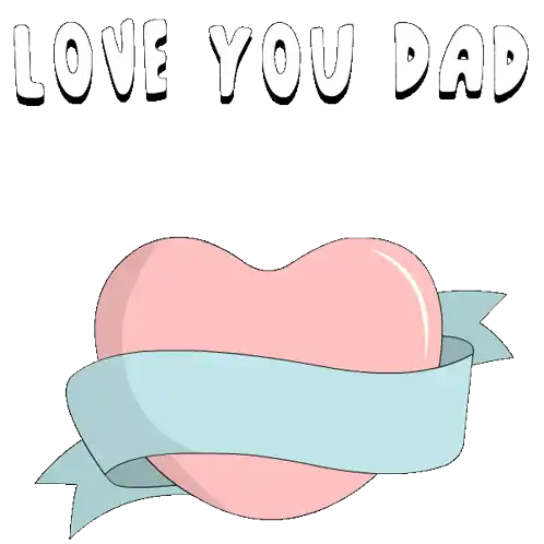 a penguin wearing an orange hat is holding a heart with the words love you dad written above it