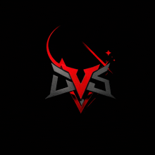 a black background with a red and silver logo that says vs